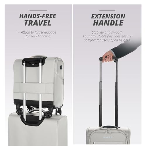 Verage Underseat Carry On Luggage with Wheels,14-Inch,Cloud Gray | Personal Item Bag,Airline Approved, Laptop Compartment, USB Charging Port - color: Cloud Gray, size: 14-Inch Compact Underseat