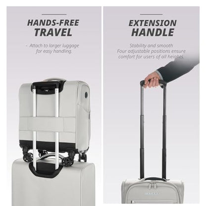 Verage Underseat Carry On Luggage with Wheels,14-Inch,Cloud Gray | Personal Item Bag,Airline Approved, Laptop Compartment, USB Charging Port - color: Cloud Gray, size: 14-Inch Compact Underseat