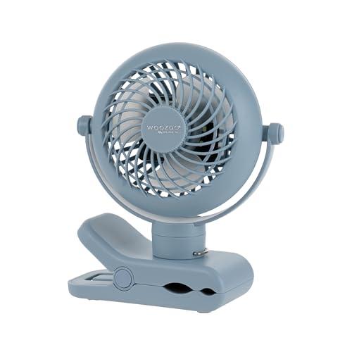 IRIS USA WOOZOO 3.5" Cordless Portable Clip On Fan, USB-C Rechargeable Fan, LED Light, Mosquito Repellent Tray, 360° Tilt, 3 Speeds,Bedside Kitchen Camping Golfing Outdoor Use, Blue - color: Blue, style: Clip On