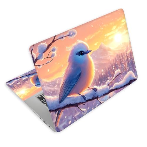 Universal Laptop Skin Decal, 3-Piece Vinyl Protector for 12 13 14 15.6" Notebook, Waterproof Anti-Scratch, Easy Trim & Bubble-Free Finish, Bird with Blue Eyes - color: Bird with Blue Eyes