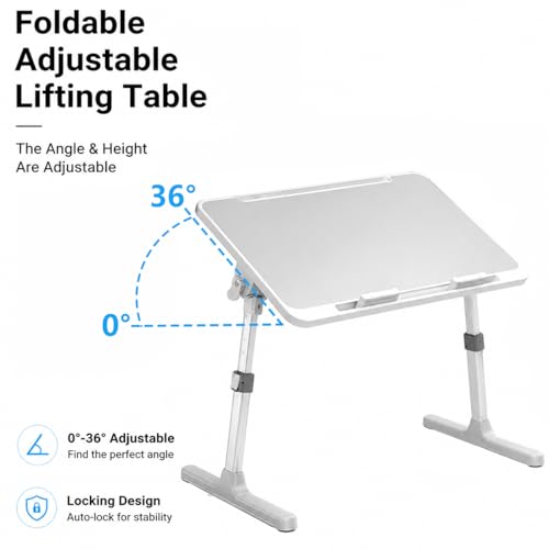 Large Car Seat Tray Table, 22.5"×12.6" Foldable Travel Table in Car, Height Adjustable Lap Bed Desk for Laptop, Rear Seat Eating Writing Tray with Slot, Car Travel Essentials for Long Trips, Grey