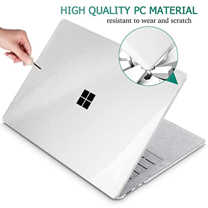 May Chen Case for 13.5" Microsoft Surface Laptop 3/4/5 with Alcantara Palm Rest Model 1867 1958 1959 (2019 2021 2022), Plastic Hard Shell Case with Keyboard Cover + Screen Protector, Crystal Clear - color: Crystal Clear