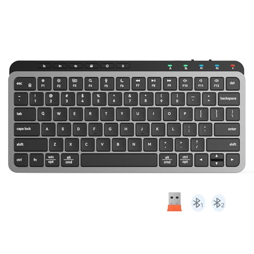 MEETION Wireless Bluetooth Keyboard, Multi-Device Bluetooth Wireless Keyboard with Shortcut Keys, Rechargeable, Low-Profile Slim and Compact, Easy-Switch for Windows, MacOS, PC/Laptop/Tablet - color: Test