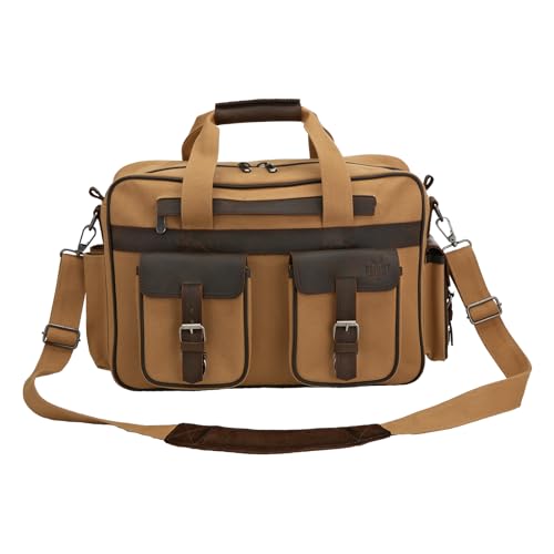 Flight Outfitters Bush Pilot Folio Flight Bag | Padded Shoulder Strap, Radio Pocket, Fuel Tester Holder, Laptop Tablet Sleeve - color: Tan