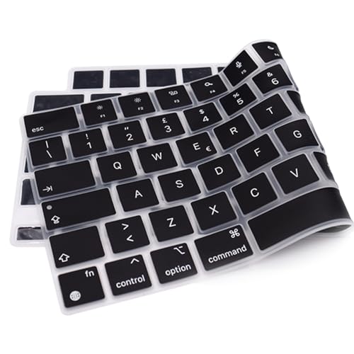 HRH Keyboard Cover Skin EU for MacBook Air 13”15"(M5-M2)&Pro 14”16"(M5-M1) | Italian,Black,2026-2021,A3426 A3427 A3434 A2992,Neo 13" A18, Precise Fit, Dust Proof, Waterproof,Durable,Keyboard Accessories - color: Italian