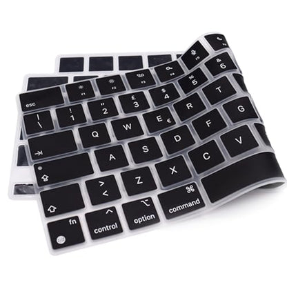 HRH Keyboard Cover Skin EU for MacBook Air 13”15"(M5-M2)&Pro 14”16"(M5-M1) | Italian,Black,2026-2021,A3426 A3427 A3434 A2992,Neo 13" A18, Precise Fit, Dust Proof, Waterproof,Durable,Keyboard Accessories - color: Italian