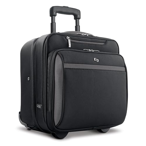 Solo New York Rolling Case with Wheels - Roller Laptop Bag, Wheeled Briefcase for Women & Men, Carry On Size for Travel, Fits 16" Computer - West Side, Black