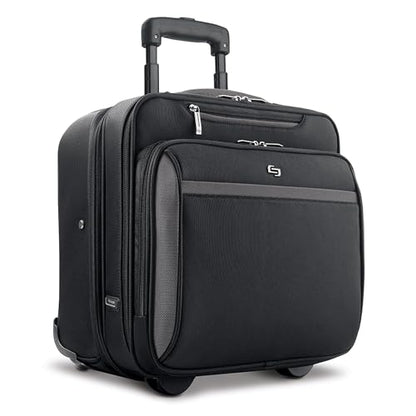 Solo New York Rolling Case with Wheels - Roller Laptop Bag, Wheeled Briefcase for Women & Men, Carry On Size for Travel, Fits 16" Computer - West Side, Black