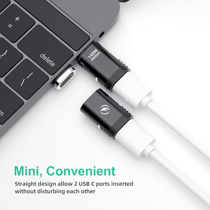 140W USB C Magnetic Adapter2 Pack, 24 Pin Straight 8K 60Hz USBC 4 40Gbps | Magnetic USB C Adapter for iPhone 17/16/15 Series, Straignt, Thunderbolt 4/3, MacBook Pro/Air and Sumsung Type C Devices - style: Straight