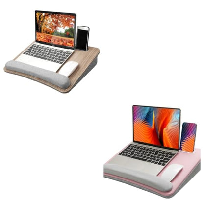 HUANUO Laptop Lap Desk - Portable Lap Desk with Pillow Cushion, Fits up to 15.6 inch Laptop, with Anti-Slip Strip & Storage Function for Home Office Students Use as Computer Laptop Stand