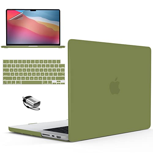 IBENZER Case for MacBook Pro 14 Inch 2026 2025 2024 2023 2022 M5 M4 M3 M2 M1 A3434 A3112 A3185 A3401 A2918 A2992 A2779 A2442 Pro/Max,Hardshell& KeyboardCover & ScreenFilm&Type-C,Macha,T14MOGN+2TC - color: Macha Green