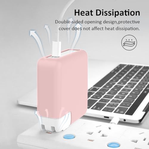 140W Soft Silicone Charger Protector Case Cover for MacBook Pro 16 inch 2026-2021 A2485 A2780 A2991 A3186 A3403 A3428 A3429 M5 M4 M3 M2 M1 Pro/Max Chip, 140W Power Adapter Cover, Baby Pink - color: Baby Pink