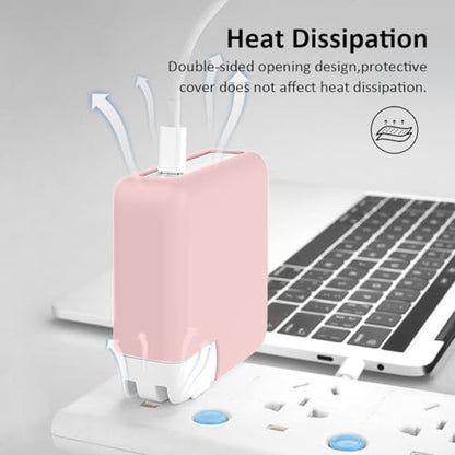 140W Soft Silicone Charger Protector Case Cover for MacBook Pro 16 inch 2026-2021 A2485 A2780 A2991 A3186 A3403 A3428 A3429 M5 M4 M3 M2 M1 Pro/Max Chip, 140W Power Adapter Cover, Baby Pink - color: Baby Pink