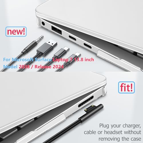 Mektron Clear Case for 13.8" Microsoft Surface Laptop 8 2026 Fits Surface Laptop 13.8 Inch 7 2024 Cover (Model: 2036),Keyboard Cover +Screen Protector +Dust Plugs, Crystal Clear - color: Crystal Clear