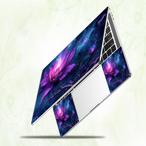 Laptop Skin Sticker Decal, Universal Reusable Vinyl Laptop Cover for 12" 13" 13.3" 14" 15" 15.4" 15.6" Notebook PC, Reusable Waterproof Scratch-Resistant with 2 Wrist Pads,Lotus Flowers Art - color: Lotus Flowers Art