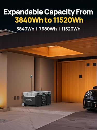 AFERIY P310 Expansion Battery Pack, Add 3840Wh LiFePO4 Extra Capacity | Compatible Only with AFERY P310 Main Unit | LiFePO4 Solar Generator for Extended Home Backup & Outdoor Camping - color: AF-P310-B