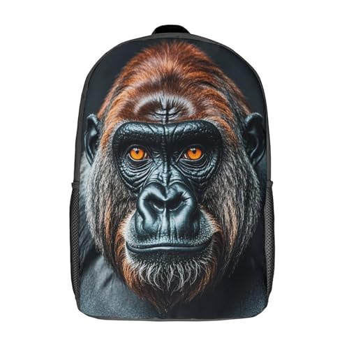 17-Inch Laptop Backpack Water-Resistant A Gorilla Daypack with Shoulder Strap Lightweight Casual Rucksack for Travel Commuter Hiking Outdoor Activities 20l Black