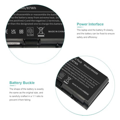 Fancy Buying FV993 M4800 M6800 Laptop Battery for Dell Precision M4600 M4700 M6700 M6600 Series,Fits RY6WH FJJ4W KJ321 PG6RC V7M28 R7PND 0TN1K5 7DWMT JHYP2 K4RDX Laptop [11.1V /7800mAh/89Wh] - size: 8.07*2.05*0.83inch M6600