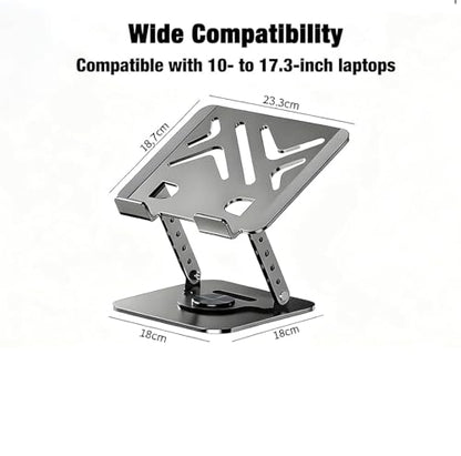 360° Rotating Metal Pad/Tablet Stand, Foldable Height Adjustable Desktop Holder for 4-13 Inch Pad/Tablet Home Office - color: Silver