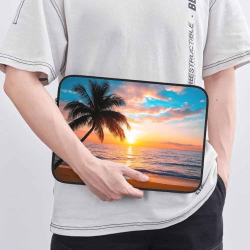 Laptop Sleeve Bag 15.4 15.6 Inch,Palm Trees Tropical Sea Beach Sunset Protective Polyester Computer Cases Laptop Cover Briefcase Bag Tablet Travel Cover - color: LPS-007
