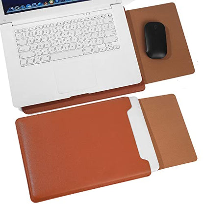 Compatible with Apple 14 inch/13.3 inch Laptop Sleeve, Padded Case, Thin Portable, Versatile Bag - Compatible with 2022 Pro, 2015 Pro, Air-Brown - color: brown