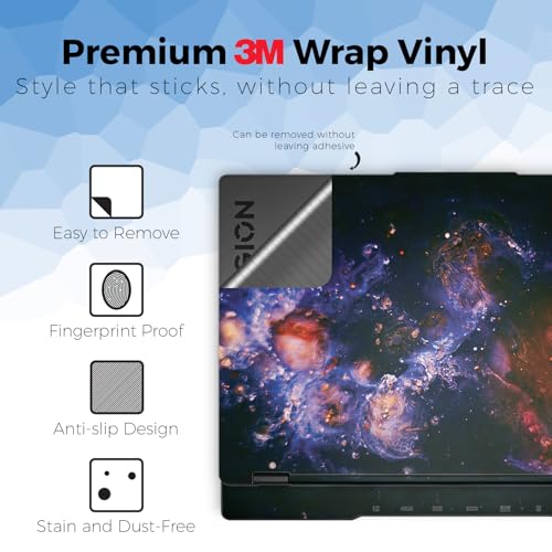 Laptop Skin Compatible with Lenovo Legion 5 Gaming Laptop (15IRX9) 2024 - Andromeda - Premium 3M Vinyl Protective Wrap Decal Cover - Easy to Apply | Crafted in the USA - color: Andromeda, size: Legion 5 Gaming (15IRX9) 2024 Top Skin Only, style: Matte Fin