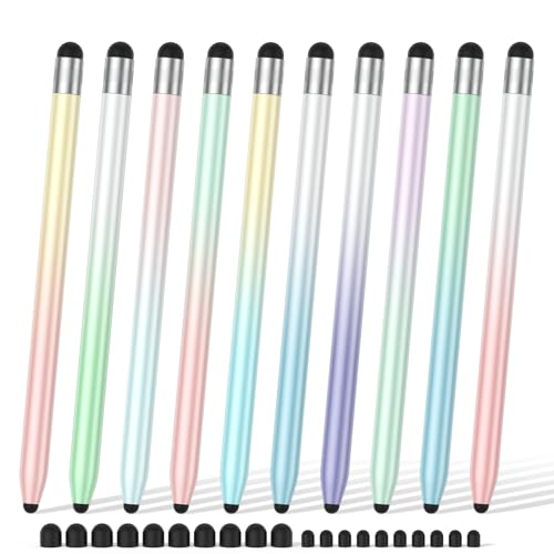 Stylus Pen for Touchscreen, 10Pcs High Sensitivity & Precision Capacitive Stylus Pen for iPad, iPhone, Android Smartphone, Tablets and All Universal Touchscreen Devices (10 Gradient Colors)