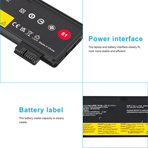 01AV423 01AV452 Laptop Battery Replacement for Lenovo ThinkPad T570 T580 T470 T480 P51S P52S TP25 A475 A485 01AV422 01AV424 01AV490 4X50M08810 SB10K97579 SB10K97580 SB10K97597 SB10K97581 - 11.4V 24Wh - size: 8.19*2.13*0.35inch 01AV423