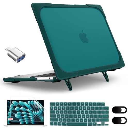 MEEgoodo Case for MacBook Air 15 inch 2026 2025 2024 2023, Case Fit Model (A3448/A3241/A3114/A2941) with M5/M4/M3/M2 Chip, Laptop Hard Shell with Heavy Duty Rugged Shockproof, Teal - color: Teal