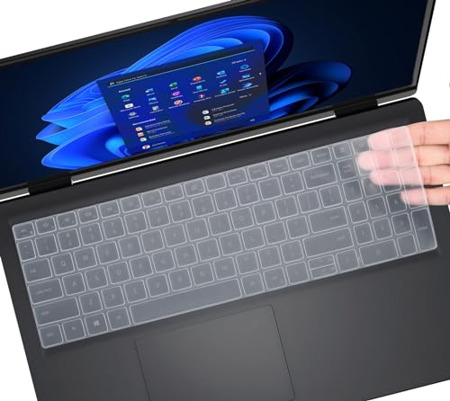 Keyboard Cover for 2026 2025 Dell 15 Laptop DC15250 DC15255 15.6", Inspiron 15 3510 3520 3511 3515 3525 3530 3535 5510 5515 5518 15.6 / Inspiron 16 5640 5645 Skin -Clear - color: Clear