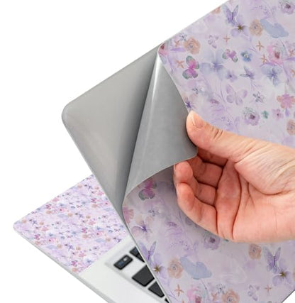 Laptop Skin Sticker 12.1 13 13.3 14 15 15.6 Inches Netbook Sticker Decal Reusable Universal Notebook PC Art Personalized Protector by AORTDES (AD-NEK-77 Flowers & Butterflies) - color: Flowers & Butterflies