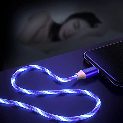 IHAO USB C to C Charger Cable PD Fast Charge and High Speed Sync Visible LED Current Flowing Compatible with All USBC Device-39Inches Blue - color: USB C TO C Blue