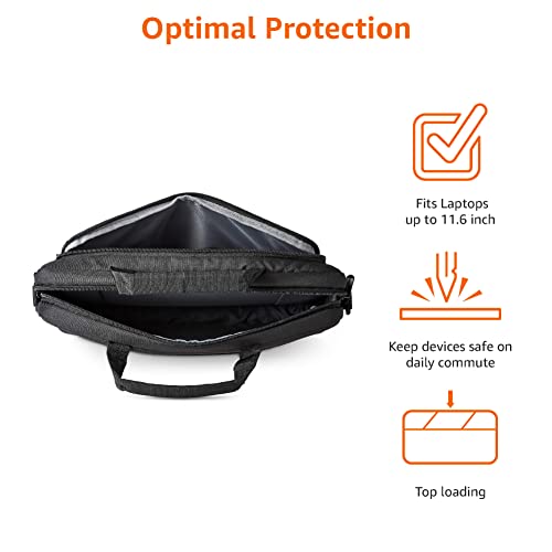 Amazon Basics Laptop Carrying Case with Adjustable Shoulder Strap, 11.6 in, Black, 10-Pack - size: 11.6 Inch, style: 10-pack