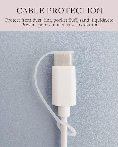 20PCS Anti Dust Cover USB A USB C Port Anti Loss Tether Cable Plugs Caps Silicone Soft Snugly Oxidation Protection for Phone Computer Laptop Charging Station (Black & Translucent) - color: Black & Translucent