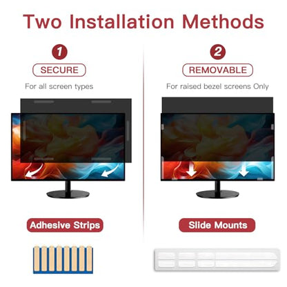 2 Pack 22 Inch Privacy Screen for Computer Monitor 16:10 Aspect Ratio, Eye Protection Anti Glare Computer Screen Cover, Removable Anti-Scratch Computer Screen Privacy Shield for 22''Widescreen - size: 2 PACK 22 Inch Privacy Screen (16:10）