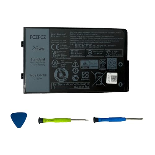 7XNTR Battery 26Wh Replacement for Dell Latitude 7202 7212 7220 Rugged Extreme Series J7HTX J82G5 FH8RW 2JT7D VW5Y4 02JT7D 451-BCDH 451-BBOR 451-BCCO T03H T03H001 T03H002 7.4V - size: 4.0*3.0*0.8 inch 7XNTR