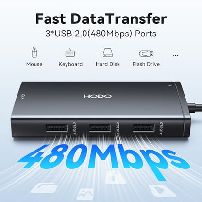 USB C Docking Station Dual Monitor for HP,Laptop Docking Station 3 Monitors | USB C Hub Quad Display USB C Adapter to 4K HDMI+DP+VGA,3USB 2.0,PD,USB C Dock Dongle 8 in 1 Computer Docking Station for Dell