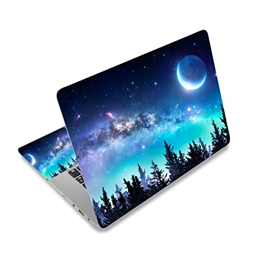 AIMSA Laptop Skin Sticker Decal, 12 13 13.3 14 15 15.4 15.6 inch Laptop Art Decal Protector Notebook Netbook PC 15.6" Universal Vinyl Cover, Forest Moon Sky - color: Forest Moon Sky