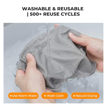 K&F CONCEPT Microfiber Lens Cleaning Cloth X6,Glasses Cleaning,High Density | Individually Packaged,Percision Cleaning,Washable And Reusable,for Eyeglasses,Camera Lens,Screen Cleaning,White & Grey,MC01