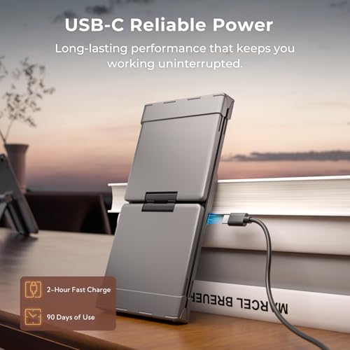 iClever Foldable Bluetooth Keyboard with Number Pad, BK09 Portable Compact Travel Keyboard, USB-C Rechargeable Wireless Folding Keyboard for iPad, iPhone, Android, Windows, Mac Laptop