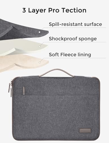 DOMISO Laptop Case Sleeve Protective Cover Compatible with MacBook Air 13 M4 M3 M2,MacBook Pro M2 M1,iPad Air/Pro,13 inch Dell,Lenovo, HP,Asus,Waterproof Computer Cases Bag with Handle,Dark Grey - color: Dark Grey, size: 13" for MacBook Air/Pro