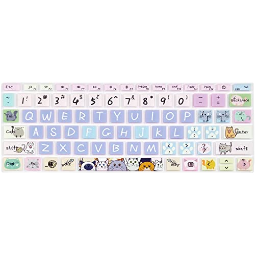 Silicone Keyboard Skin for 12.4" Microsoft Surface Laptop Go 1/2 / 3, Cute Cat - color: Cute Cat