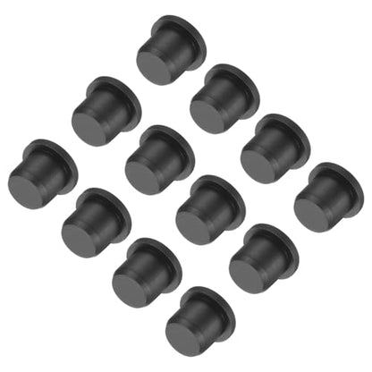 uxcell High Temp Silicone Plug Mount Dia 9.5mm/0.37 inch t Shaped Rubber Stopper Hole Plugs for Powder Coating Plating Waterproof Plugs Sealing Plugs Black Pack of 12(OD 12.5mm) - size: 9.5x12.5mm