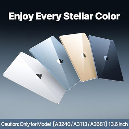 Soonjet Compatible with MacBook Air 13 inch Case, Crystal Clear Shell, Fits 2026-2022 M5/M4/M3/M2,A3449 A3240 A3113 A2681, Color-Matched Transparent Design for MacBook Air 13.6 inch - color: Crystal Clear