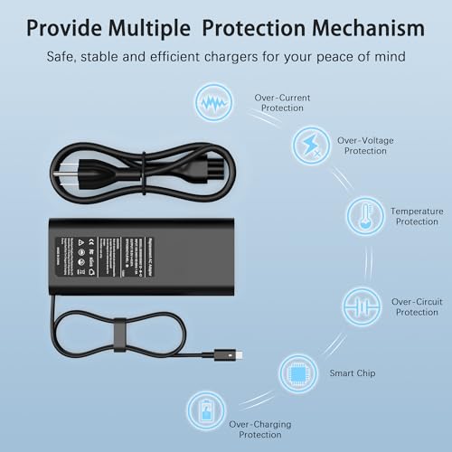 130W USB C Laptop Charger Compatible with Dell XPS 15 9575 9510 9500, Precision 5530 5560 5750, Latitude 7410 5520 5420, Replacement for Dell 130W AC Adapter - color: BLACK_D