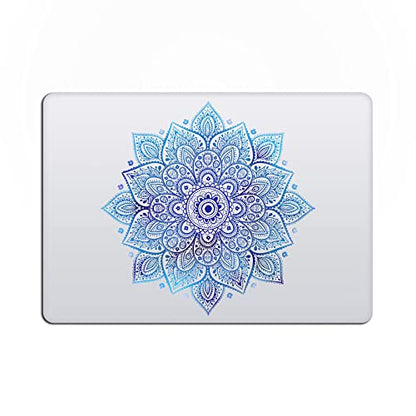 Blue Mandala Laptop Sticker Decal - Large Waterproof Transparent Vinyl Partial Skin - Mandalas Starry Night Compatible with Computer Laptops MacBook Air Pro 13 15 inch Mac Retina