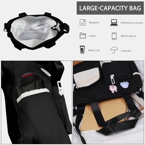 Women's Messenger Bag - Professional Crossbody Work Satchel Stylish Office Purse for Business Travel & Commuting - color: Black