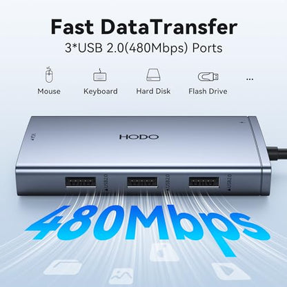 USB C Docking Station Dual Monitor for HP,Laptop Docking Station 3 Monitors | USB C Hub Quad Display USB C Adapter to 4K HDMI+DP+VGA,3USB 2.0,PD,USB C Dock Dongle 8 in 1 Computer Docking Station for Dell