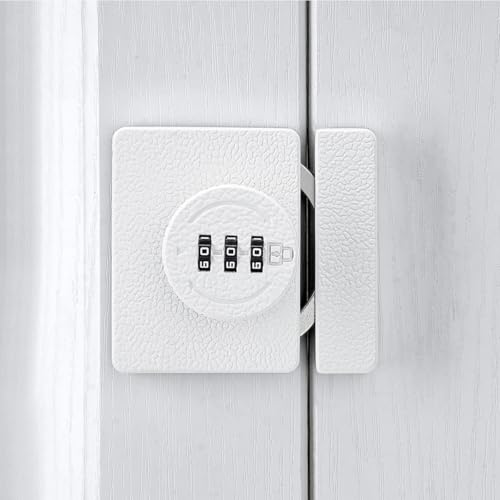 White Cabinet Lock,Anti Pry Mechanical Password Lock | 3 Digit Password Keyless,Protect Privacy,for Drawer,Cabinets,Locker, Closet,Windows,Sliding Door,Bedroom - color: White_180 Degree