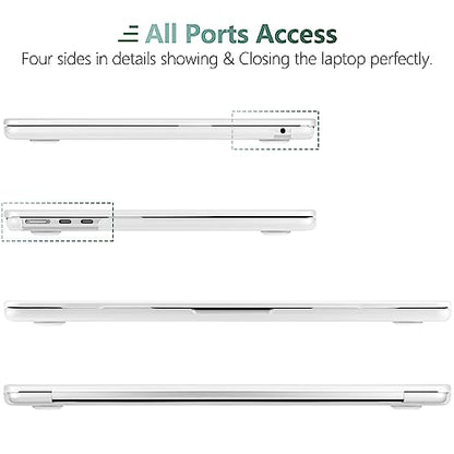 for MacBook Air 15 Inch Case M5 M4 M3 M2 (2026-2023) A3448 A3241 A3114 A2941, Protective Hard Shell Cover Compatible with Touch ID & Liquid Retina Display - Matte Clear - color: Matte Clear